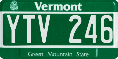 VT license plate YTV246