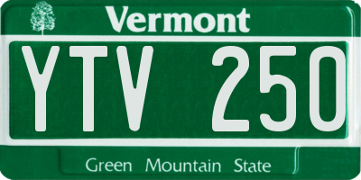 VT license plate YTV250