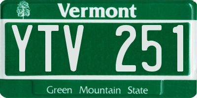 VT license plate YTV251