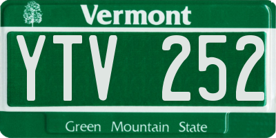 VT license plate YTV252