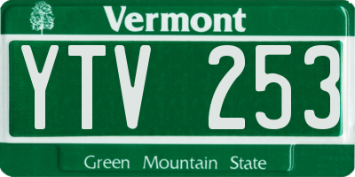 VT license plate YTV253