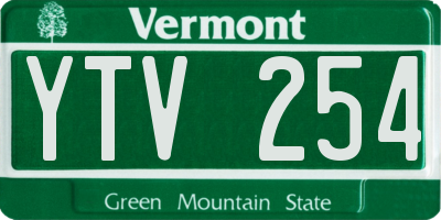 VT license plate YTV254