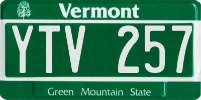 VT license plate YTV257
