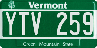 VT license plate YTV259
