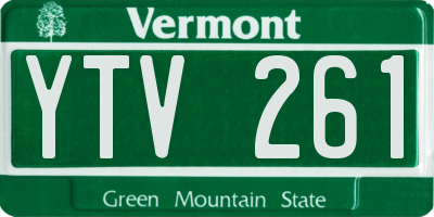 VT license plate YTV261