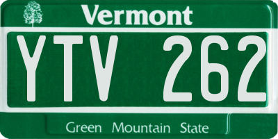 VT license plate YTV262