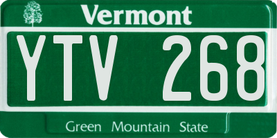 VT license plate YTV268