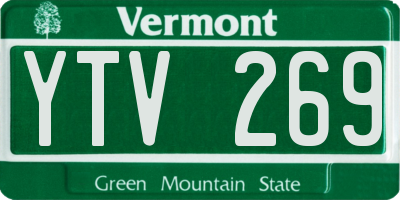 VT license plate YTV269