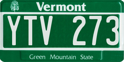 VT license plate YTV273