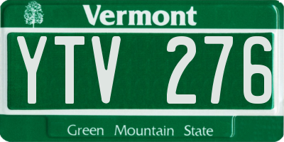 VT license plate YTV276