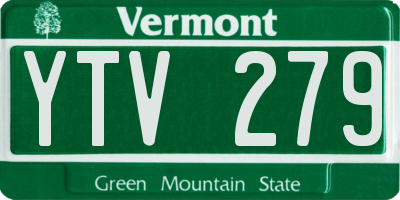 VT license plate YTV279