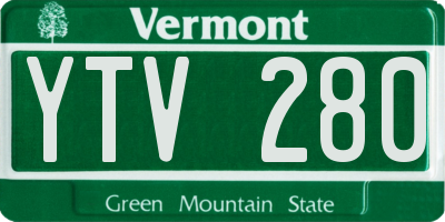 VT license plate YTV280