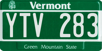 VT license plate YTV283