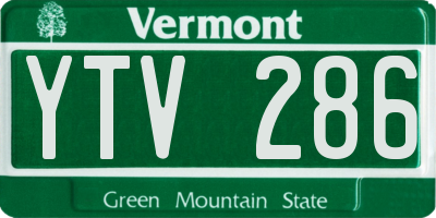 VT license plate YTV286