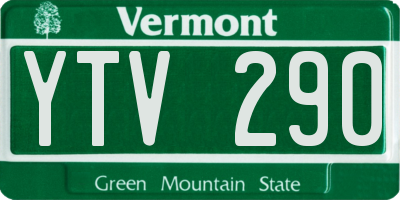VT license plate YTV290
