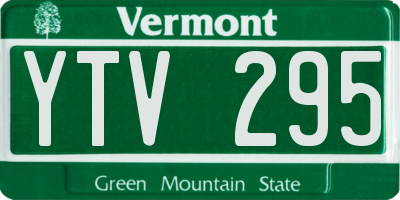 VT license plate YTV295