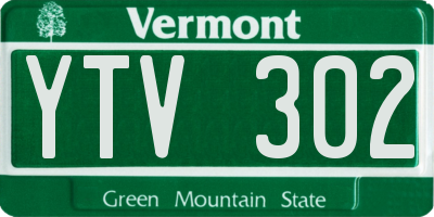 VT license plate YTV302