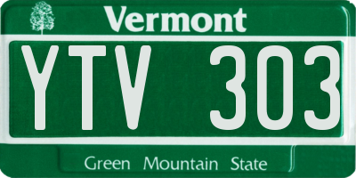 VT license plate YTV303