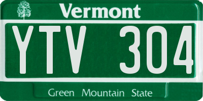 VT license plate YTV304