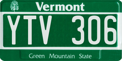 VT license plate YTV306