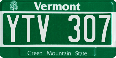 VT license plate YTV307