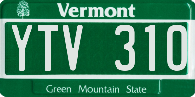 VT license plate YTV310