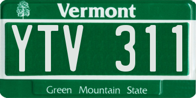 VT license plate YTV311