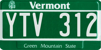 VT license plate YTV312