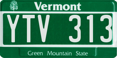 VT license plate YTV313