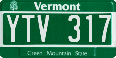VT license plate YTV317