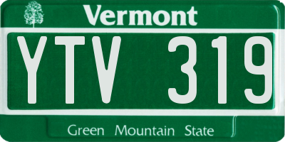 VT license plate YTV319