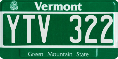 VT license plate YTV322