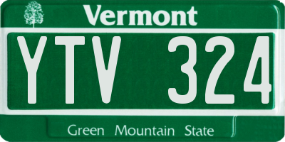 VT license plate YTV324