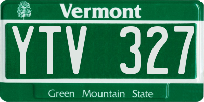 VT license plate YTV327