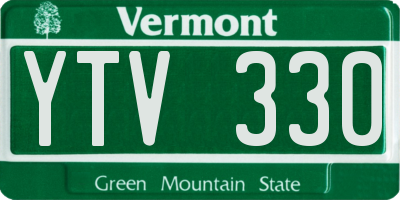 VT license plate YTV330