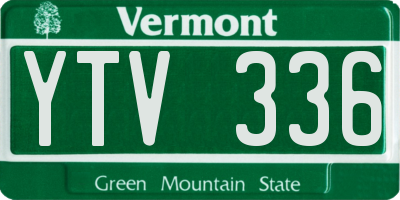 VT license plate YTV336