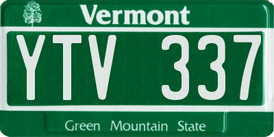 VT license plate YTV337