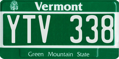 VT license plate YTV338