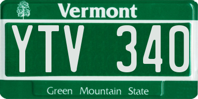 VT license plate YTV340