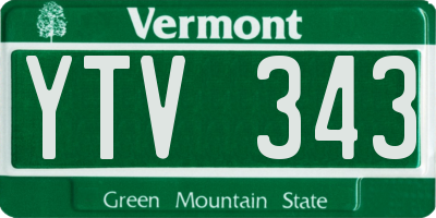 VT license plate YTV343
