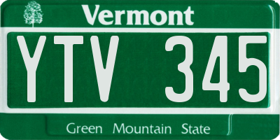 VT license plate YTV345