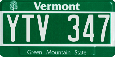 VT license plate YTV347