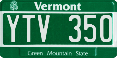VT license plate YTV350