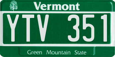 VT license plate YTV351