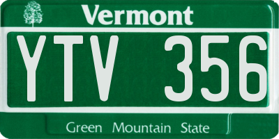 VT license plate YTV356