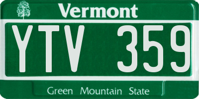 VT license plate YTV359
