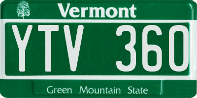 VT license plate YTV360