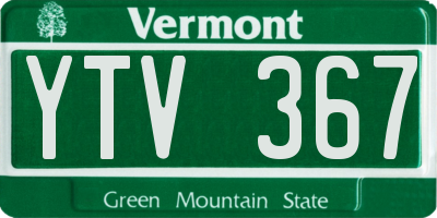 VT license plate YTV367