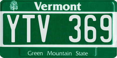 VT license plate YTV369