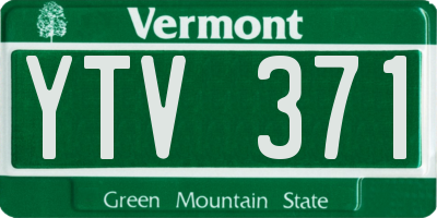VT license plate YTV371